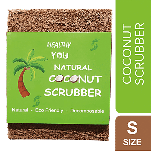 HEALTHY YOU Coconut Kitchen Scrubbers - Natural, Eco Friendly & De-Composable, Small Size, 1 pc
