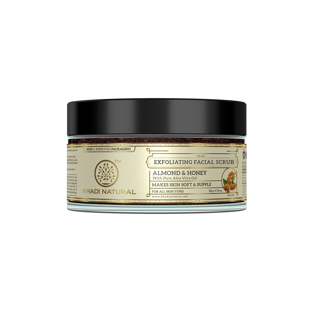Khadi Natural Almond & Honey Facial Massage Gel with Scrub - 50gm