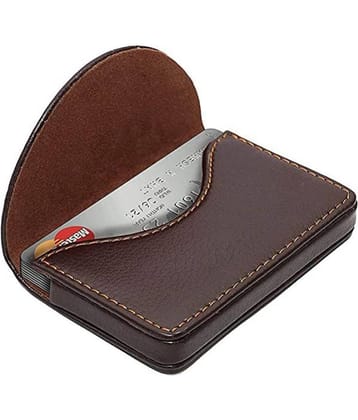 Stitched PU Leather ATM Credit Debit Business ID memory Card Holder Wallet for M - PU Leather Card Holder ( Pack 1 )