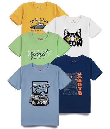 KIDDY VIDDY Pack of 1 Boys Cotton T-Shirt ( Peach )