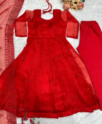 Beautiful Party Wear Anarkali Gown Pent And Dupatta Beautiful Party Wear Anarkali Gown Pent And Dupatta