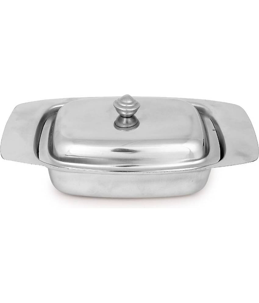Dynore Butter dish Stainless Steel Serving Bowl 250 ml Silver ( Set of 1 )