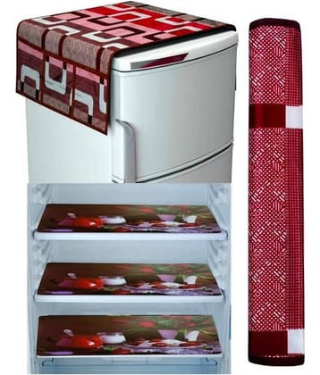 Revexo - PVC Multicolor Fridge Mats ( Pack of 5 )