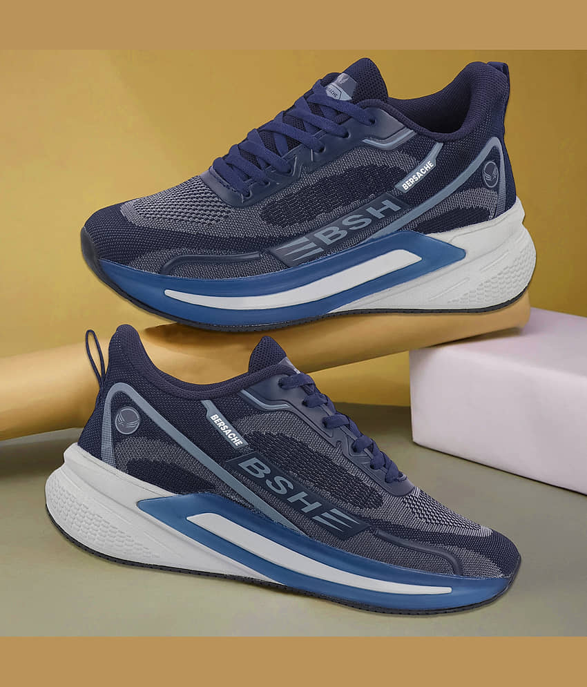 Bersache Men's Sports Shoes  Non-Marking Shoes Blue Male