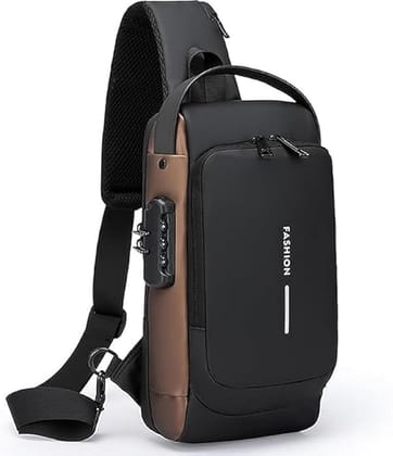 Anti-Theft Crossbody Sling Bag for Men | Travel Shoulder USB Sling Bag | Sports Style Messenger Bag | Casual Daily Use Bag Water Resistance Material