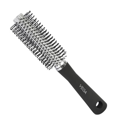 Vega Round Brush with Black Colored Handle and Silver Colored Brush Head Vega Round Brush with Black Colored Handle and Silver Colored Brush Head - gold / 1 Count (Pack of 1)