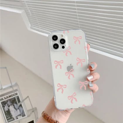 Peach Bows Transparent Custom Slim Soft Cases