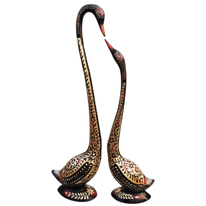 Handcrafted Brass Duck Pair Statue for Living Room Table Decor, Height : 33.5 Inch (ANMAS071 C)