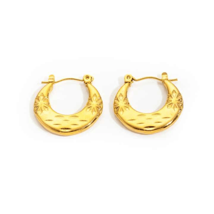 18K Gold Plated Gold Plated Vintage Hoops Anti Tarnish Earring