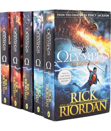 Heroes of Olympus Complete Collection 5 Books Set -The Lost Hero/The Son of Neptune/The Mark of Athena/The Blood of Olympus by Rick Riordan