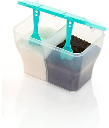 FIT4CHEF Tea Coffee Container PET Aqua Green Dal Container ( Set of 1 )