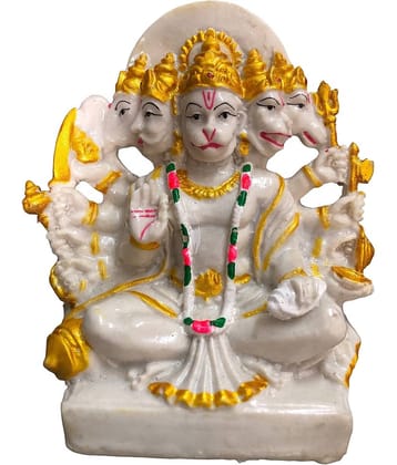 PAYSTORE Resin Punchmukhi hanuman Idol ( 15 cm )