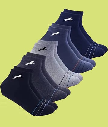 VAMEAR EXCLUSIVE Pack of 5 Men's Cotton Blend Ankle Length Socks ( Black )