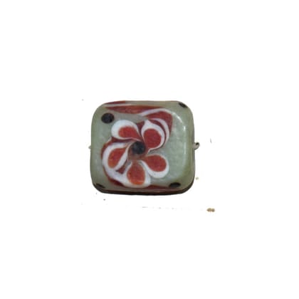 Beadwaala Handmade Fancy Lampwork Glass Beads For Jewelry Making. (Flat Square) SFL-168-Per Packet 25 Pcs / 15X8 MM