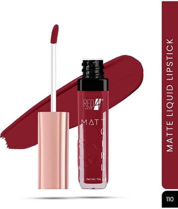 RED 4 French Rose Pink Matte Transferproof Liquid Lipstick ( Pack of 1 )