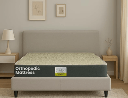 Starlon Orthopedic Foam Mattress | Dual Comfort Design | Spine Alignment | 5- Years Warranty | Medium Firm | 3 Layered Orthopedic Mattress | Queen Size (48x78x4 Inches)