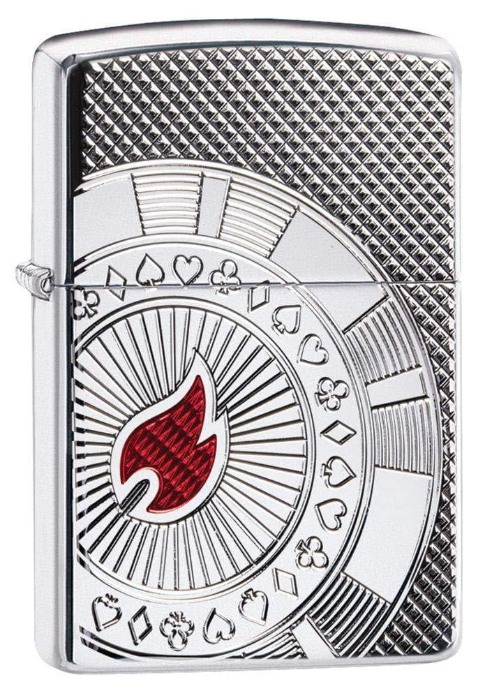Zippo Armor Poker Chip Design Windproof Pocket Lighter