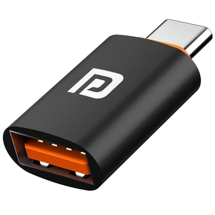Portronics Bridge Y USB 3.0 to Type C OTG Adaptor- Black