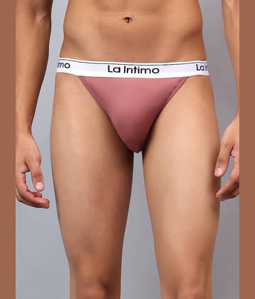 La Intimo Pack of 1 Nylon Thongs For Men's ( Purple )