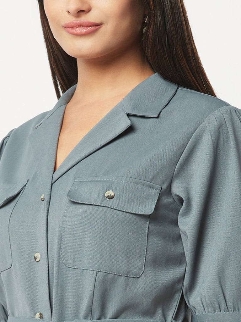 Rustic Blue Collar Jumpsuit