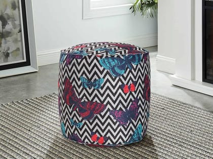 India Circus Monarch on Chevron Pouffe (By Krsnaa Mehta)