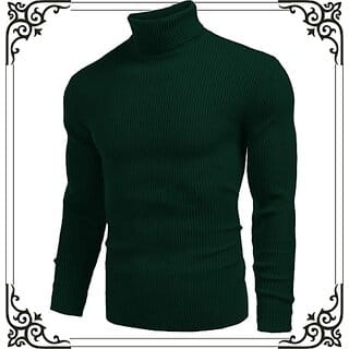 Fashlook Solid Green Full Sleeve Sweaters For Mens