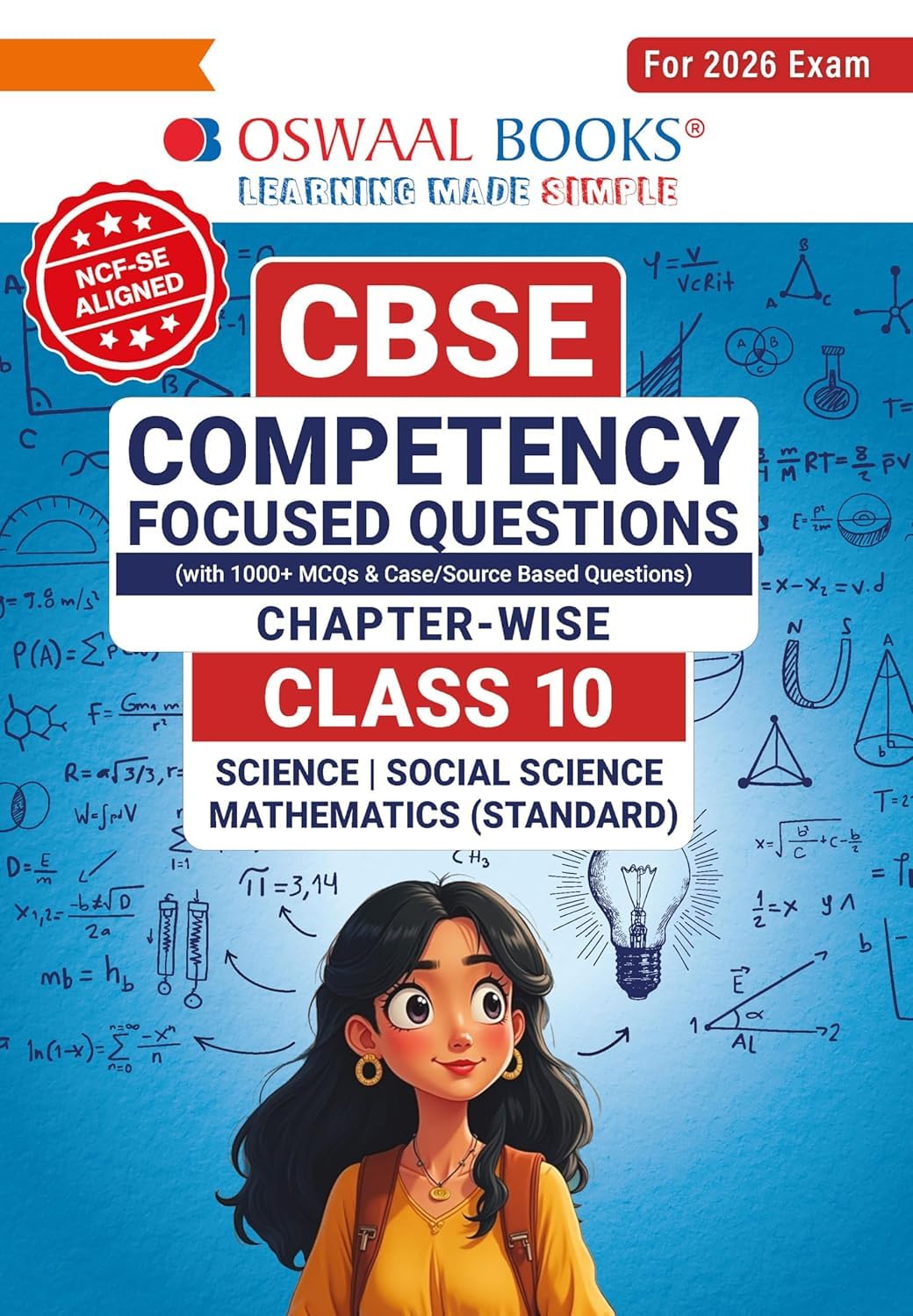 Oswaal CBSE Competency Focused Questions Chapter-wise Class 10: Maths, Science, Social Science For 2026 Exam [Paperback] oswaal publications