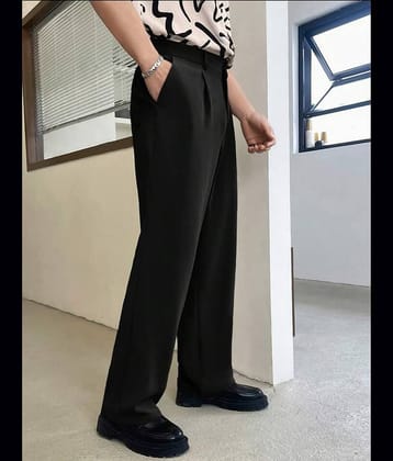 Broadstar Regular Pleated Men's Formal Trouser - Black ( Pack of 1 )