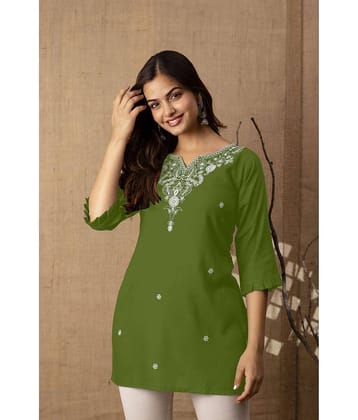 Kapadia Women's Rayon Regular Top ( Green )