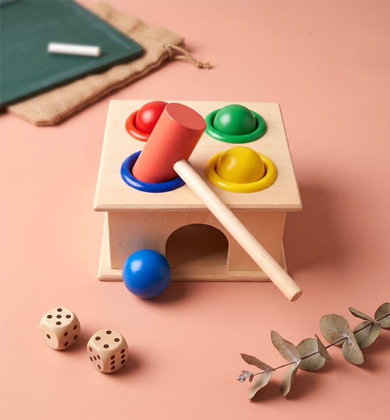 Handcrafted Wooden Lacquerware Color Matching Puzzle Toy
