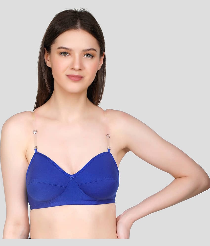TCG Cotton Blend Non Padded Women's Push Up Bra ( Blue )