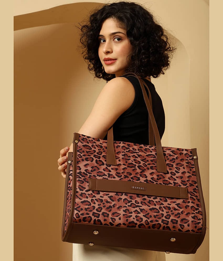 ENSAC Tote Bag Jute Set of 1 ( Brown )