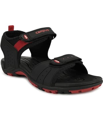 Campus Black Synthetic Floater Sandals