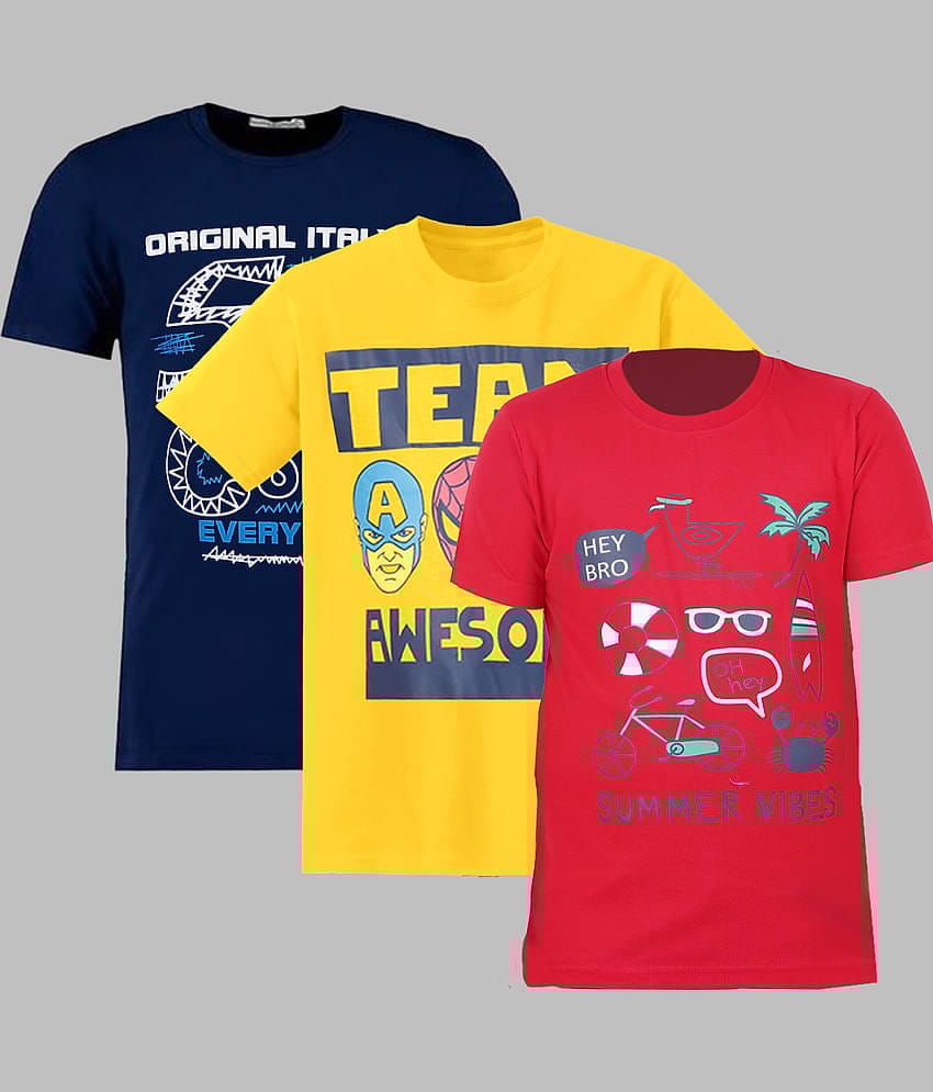 Santee Pack of 1 Boys Cotton Blend T-Shirt ( Multicolor )