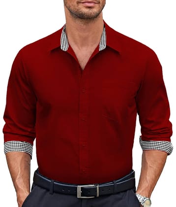 WEBRIC Cotton Blend Regular Fit Full Sleeves Men's Formal Shirt - Navy Blue ( Pack of 1 )