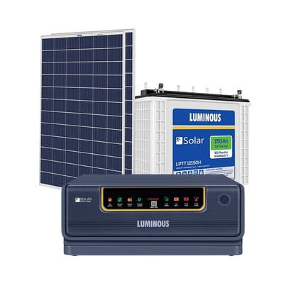 Luminous NXG1400 + LPTT12150H 150Ah 1No + 160Watts Solar Panel 2Nos (Poly)