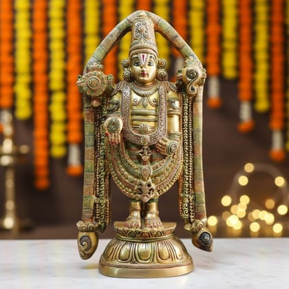 Religious Brass Tirupati Balaji Decorative Statue, Height : 23 Inch (BSMAS1495 A)