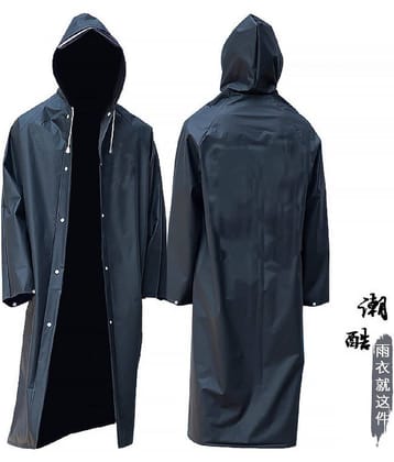 Infispace Nylon Long Raincoat - Black