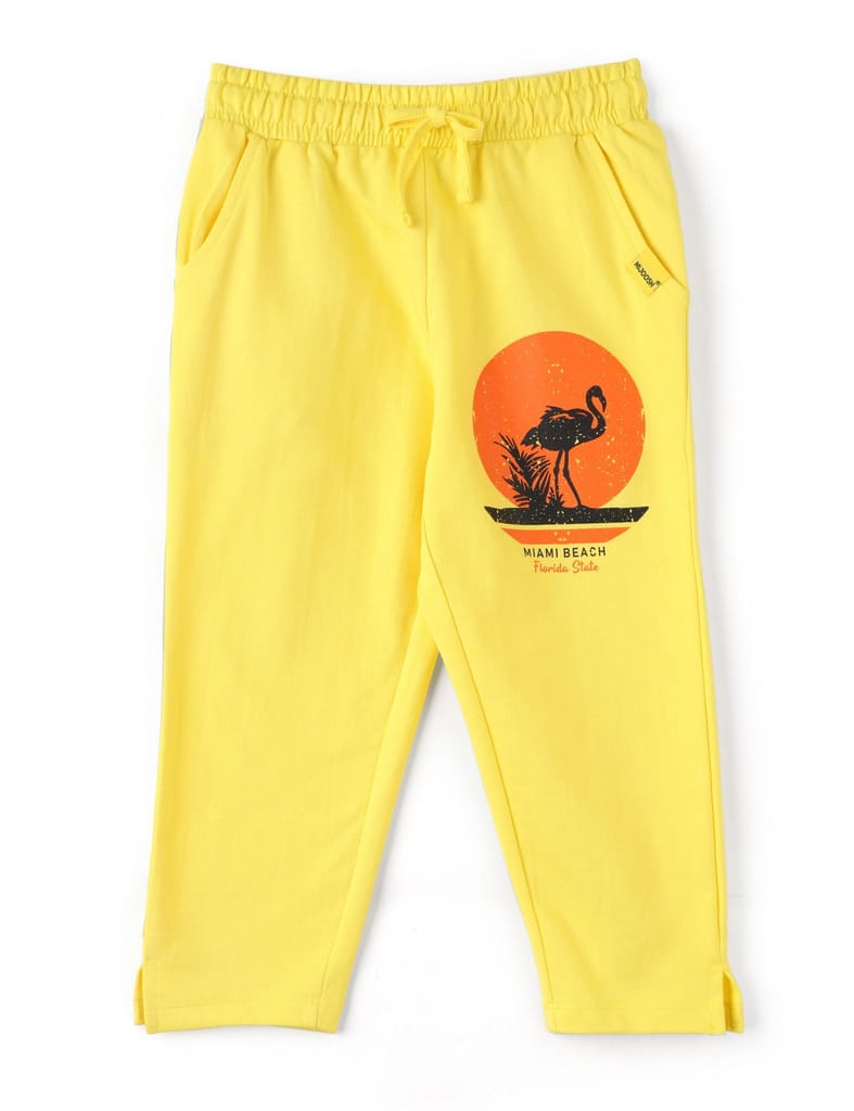 Exclusive Kids Girls Capri Pants Cotton French Terry Blazing Yellow Miami Beach 2025 at ShopCirc