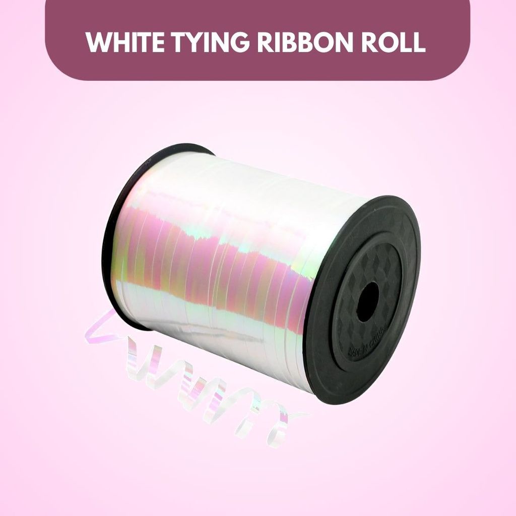 Iridescent White Balloon Tying Ribbon Roll - 1PC - Party and Festive Needs | Buy online on ZillyBuy