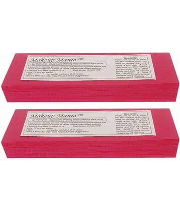 Makeup Mania Hair Removal Waxing Strips 140 Strips (2 Pkts x 70) Non-Woven Body Wax Strips (Red)
