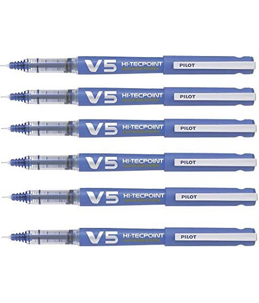 Pilot Hi-Tecpoint V5 Cartridge Pen Blue Pack of 6