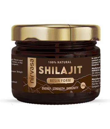 Nirvasa Shilajit Resin, Performance, Vigour and Vitality for men, enriched with Pure Shilajit, Vegan, Ayurvedic Classical Product (1 X 20g)