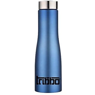 TRIBBO Stainless Steel Water Bottle 750 ML Water Bottles For Fridge School,Gym,Home,office,Boys   Girls Kids Leak Proof(BLUESTEEL CAP SET OF 1 750 ML Model-Flora)