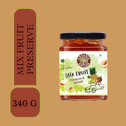 Organic Nation MIXED FRUIT CONSERVE - JAM - Rich in Calcium, Iron and Magnesium - Low Sugar | No Preservatives | For family and kids 340 g