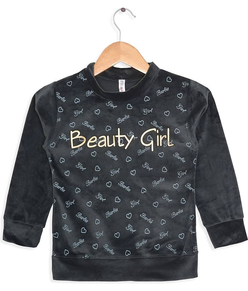 Tini Mini Girls Velour Sweatshirt ( Olive Green )