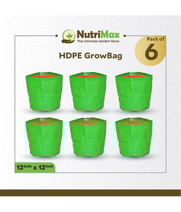 Nutrimax HDPE 200 GSM 12 inch x 12 inch Pack of 6 Outdoor Plant Bag