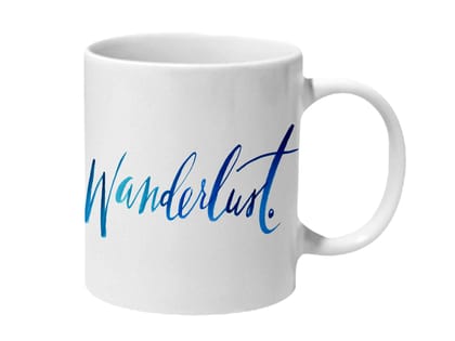 Multicolor Blue Wanderlust Ceramic Mug