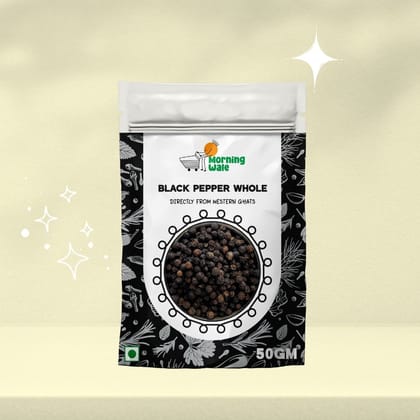Morning Wale Whole Black Pepper/Kali Mirch (90g) | Western Ghats Origin | Bold Peppercorns