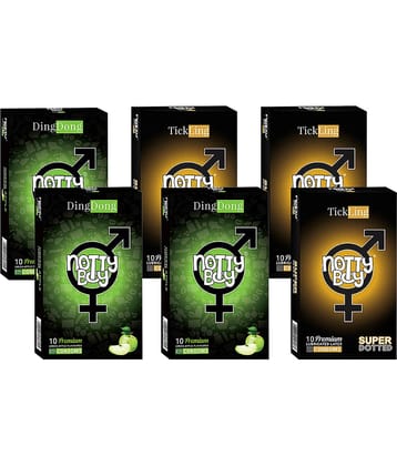 NottyBoy Fruit Flavour and Super Dotted Combo Pack Condoms - 60 Pcs